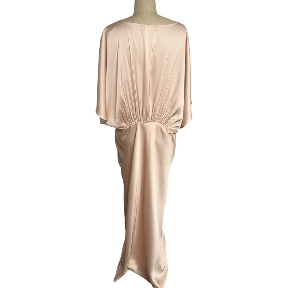 BHLDN Dress Leila Deep V Satin Flutter Sleeve Plus Size 24W Blush Floral Print - Picture 5 of 8